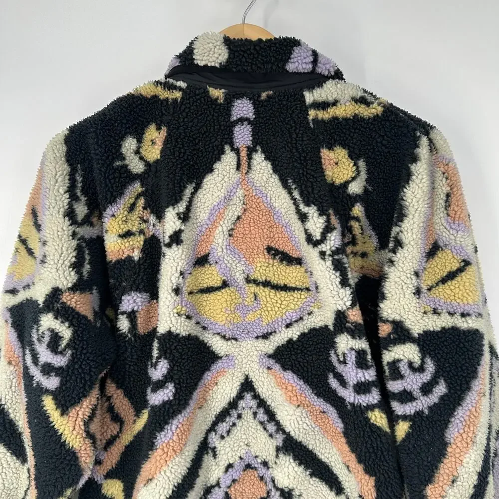 Free People FP Movement Hit The Slopes Rocky Ridge Printed Jacket Sherpa Fleece
